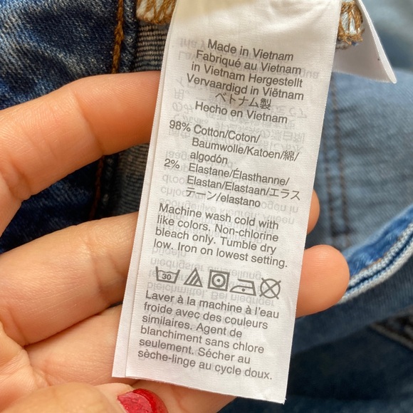 Madewell Curvy Slim Wide Leg Jeans Size 27 Petite Classic Blue Denim - Picture 6 of 9